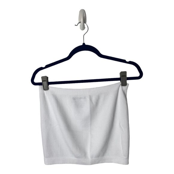 Love 83 SZ XL white ribbed mini skirt - Picture 2 of 3